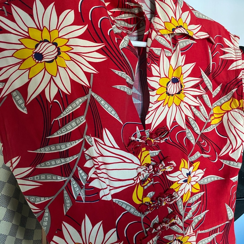Red Waterlilies Day Dress